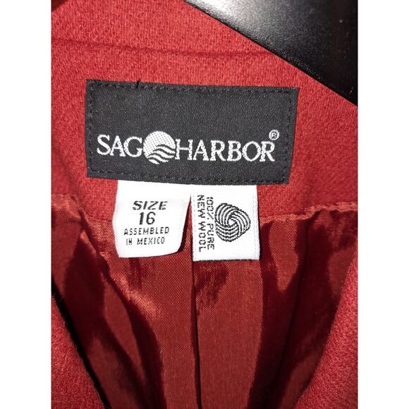 Sag Harbor Red Wool Blazer Size 16 - Picture 5 of 6